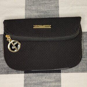 Giorgio Armani Cosmetic Black Small Zippered Clutch NWOT 6.5" x 6.5"